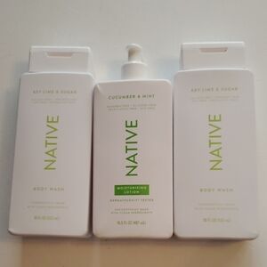 Native  Key lime and sugar Body Wash & Cucumber and mint Moisturizing Lotion Set